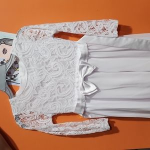 Girl's Communion Long White Dress Size 10-11Y